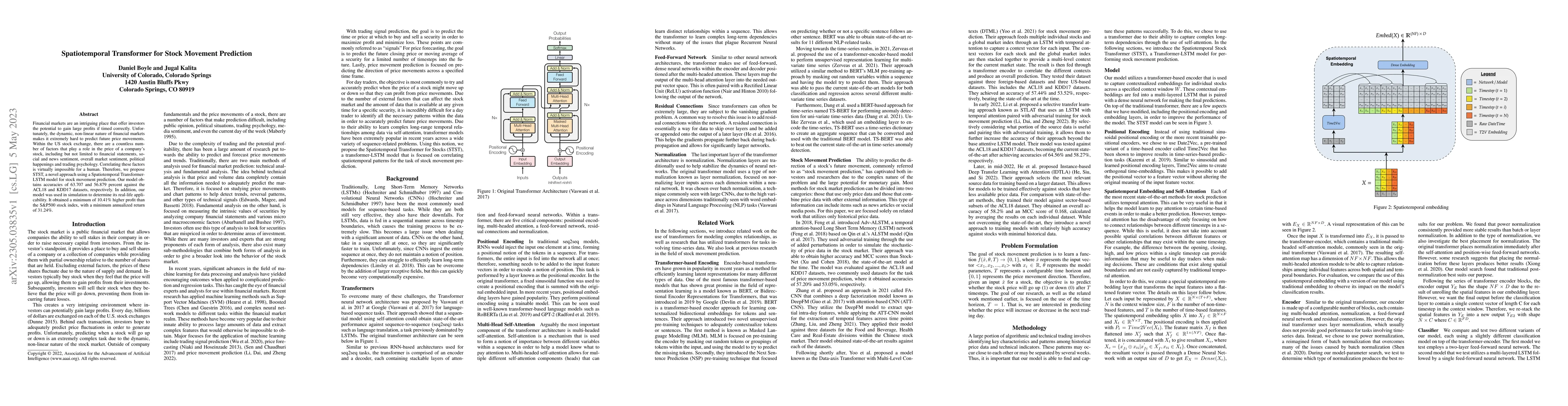 Thumbnail for Spatiotemporal Transformer for Stock Movement Prediction