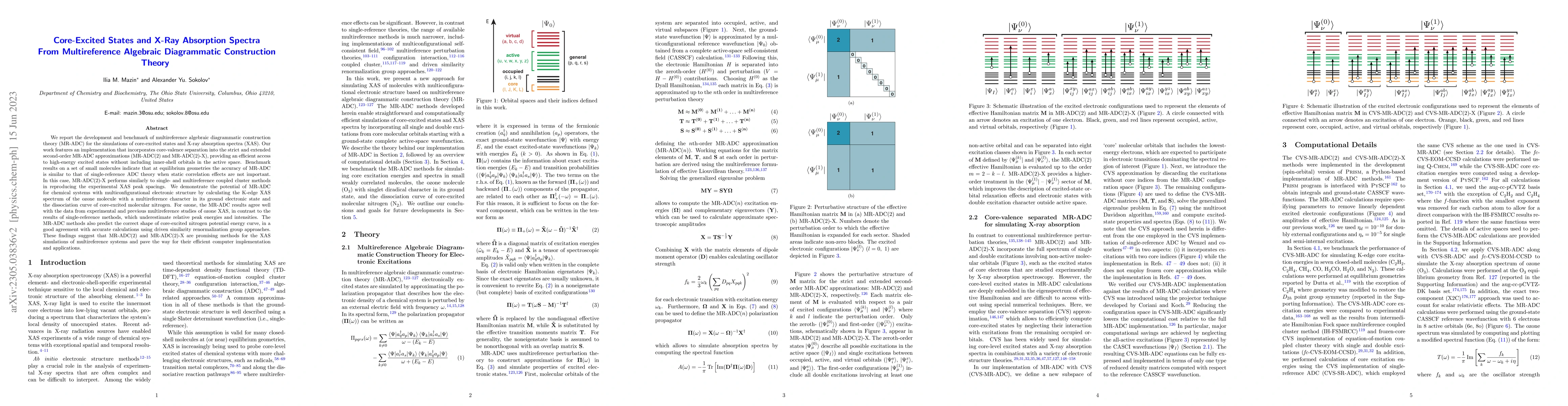 Thumbnail for Core-Excited States and X-Ray Absorption Spectra From Multireference
  Algebraic Diagrammatic Construction Theory