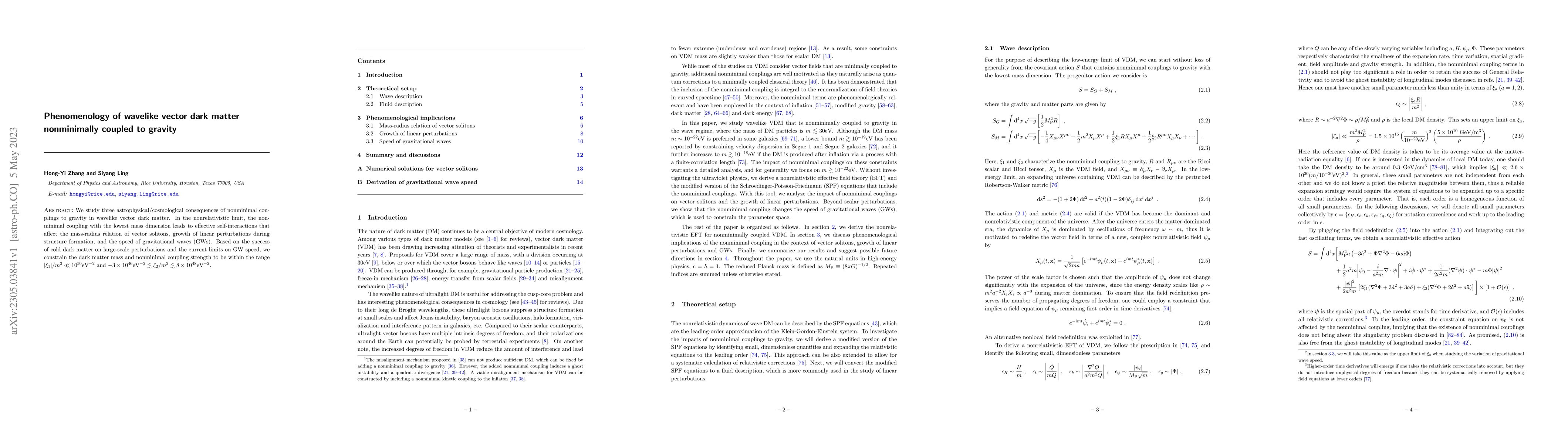 Thumbnail for Phenomenology of wavelike vector dark matter nonminimally coupled to
  gravity