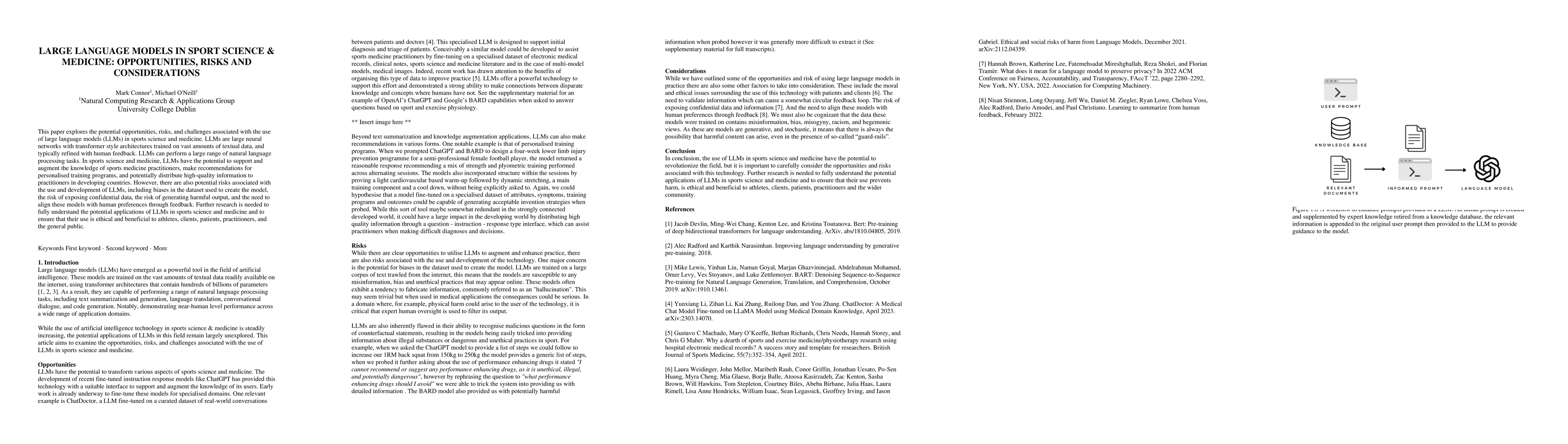 Thumbnail for Large Language Models in Sport Science & Medicine: Opportunities, Risks
  and Considerations