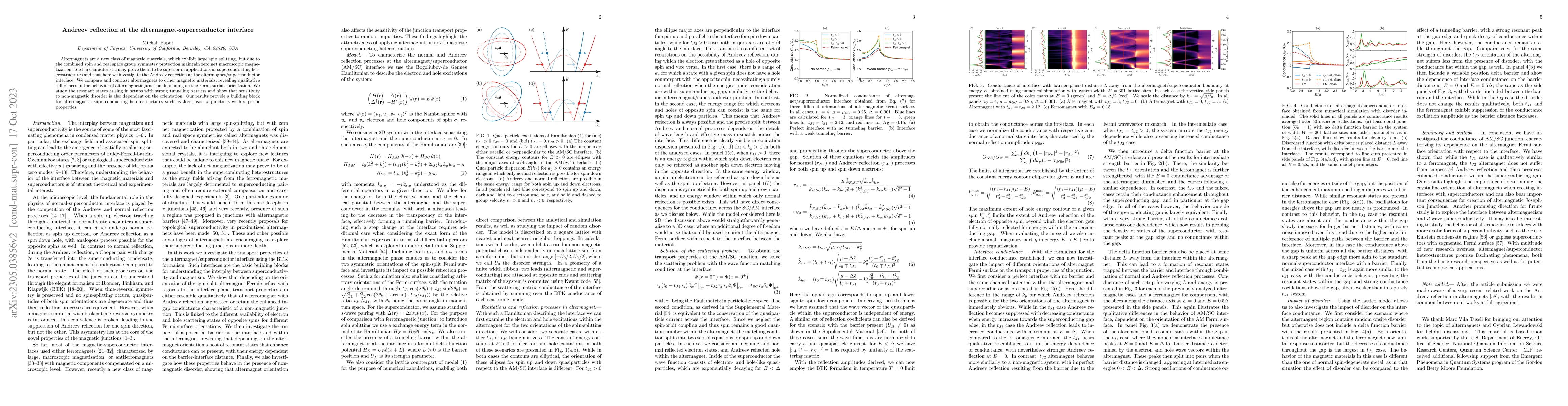 Thumbnail for Andreev reflection at the altermagnet-superconductor interface