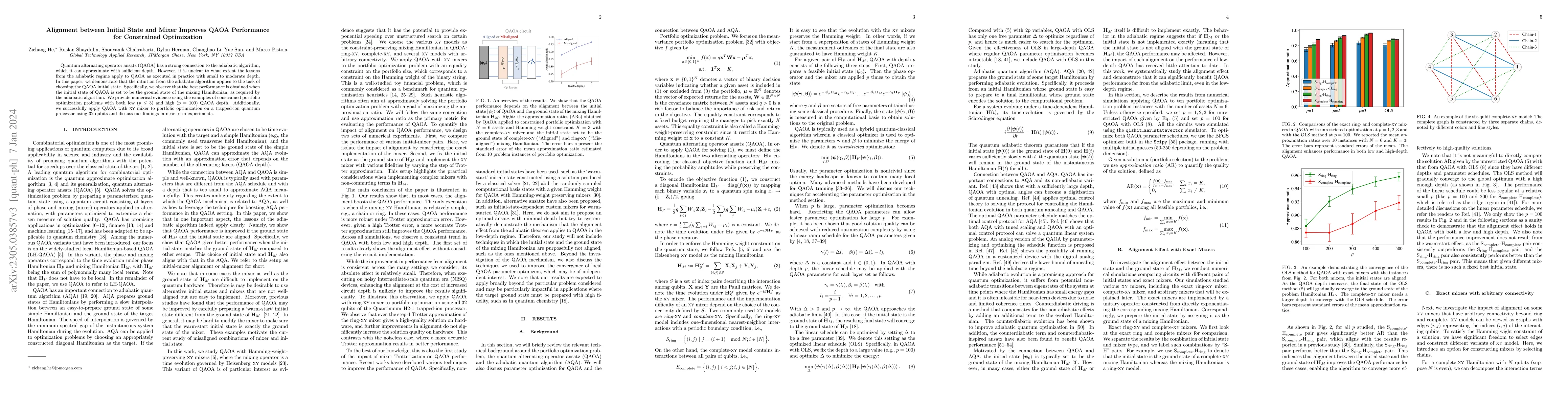 Thumbnail for Alignment between Initial State and Mixer Improves QAOA Performance for
  Constrained Optimization
