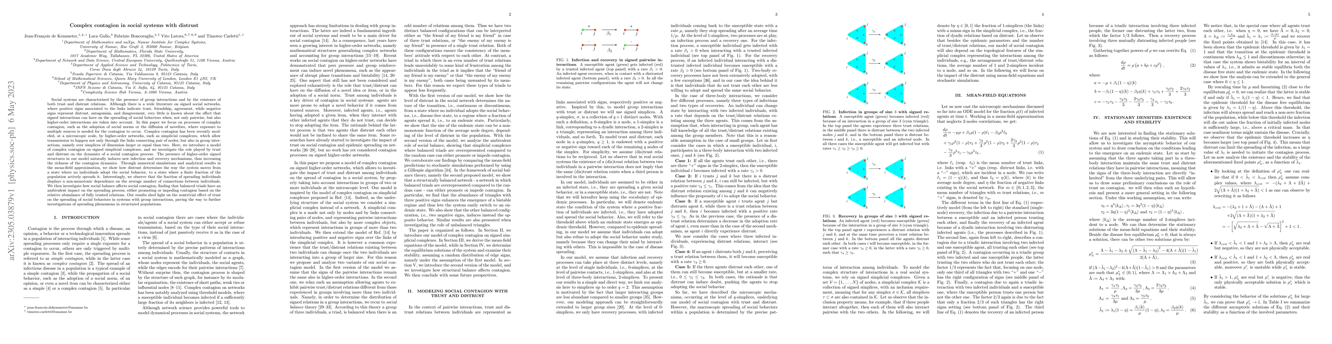 Thumbnail for Complex contagion in social systems with distrust