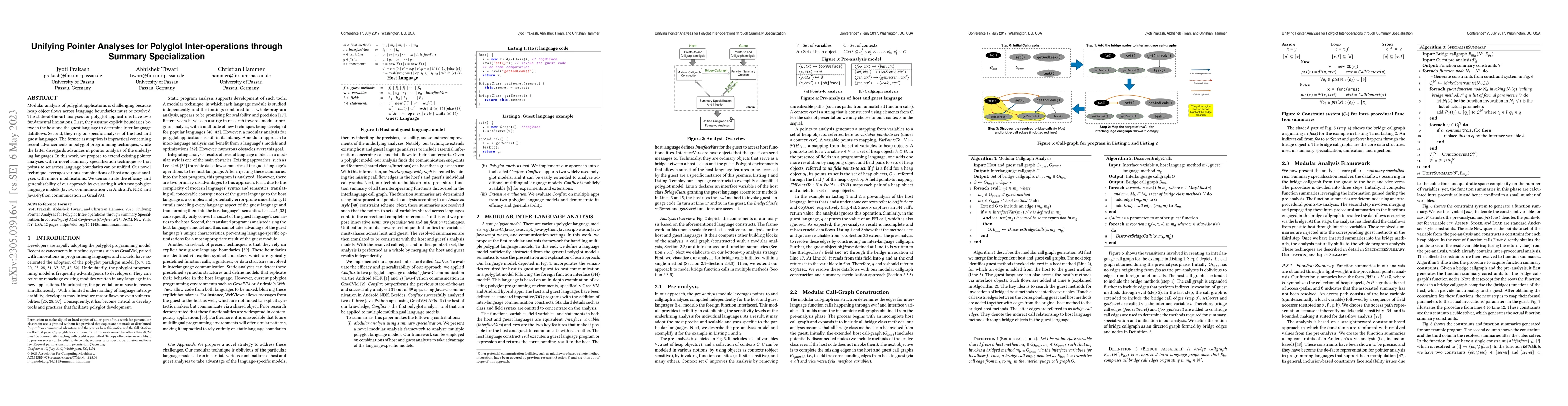 Thumbnail for Unifying Pointer Analyses for Polyglot Inter-operations through Summary
  Specialization