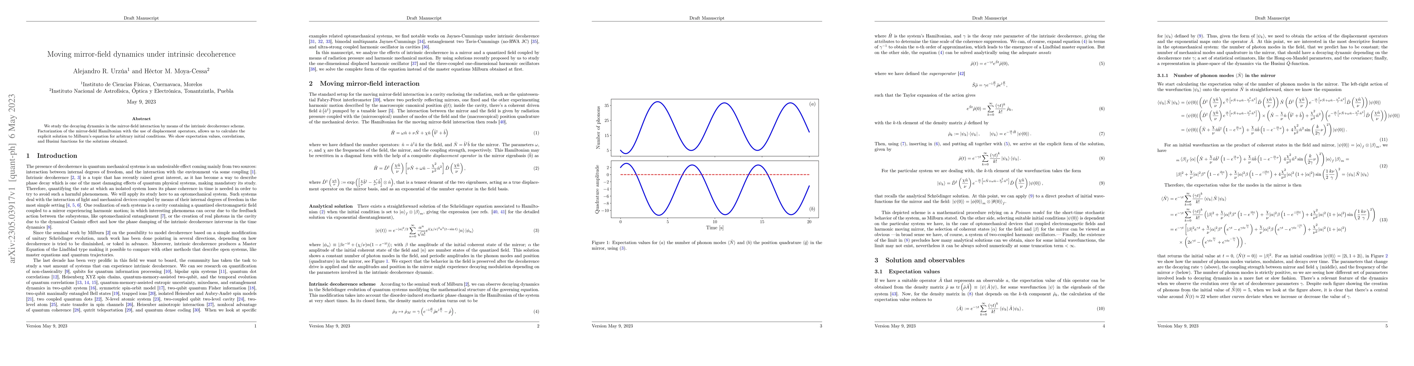 Thumbnail for Moving mirror-field dynamics under intrinsic decoherence