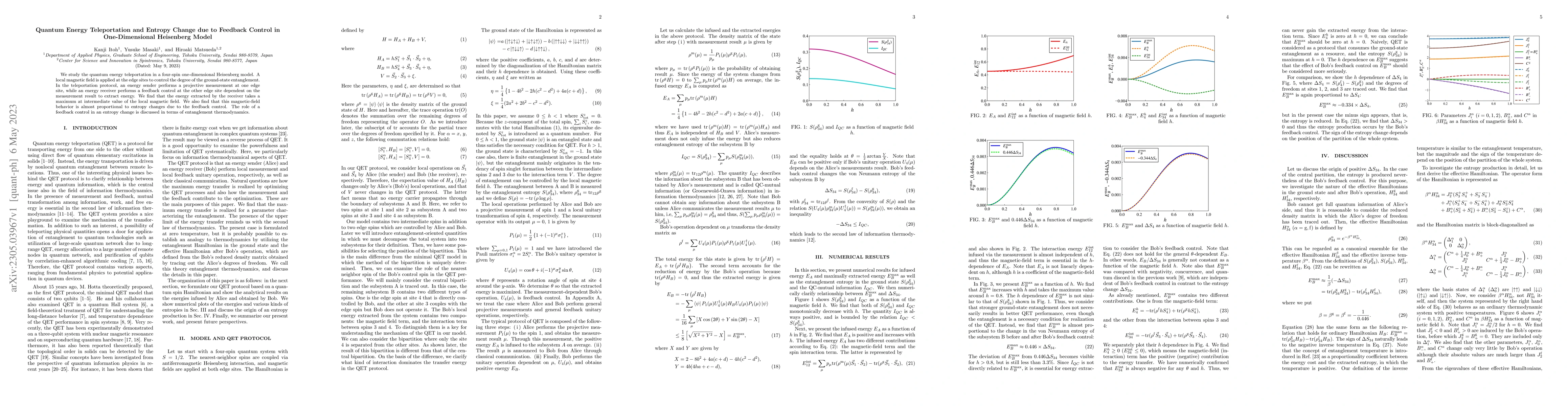 Thumbnail for Quantum Energy Teleportation and Entropy Change due to Feedback Control
  in One-Dimensional Heisenberg Model