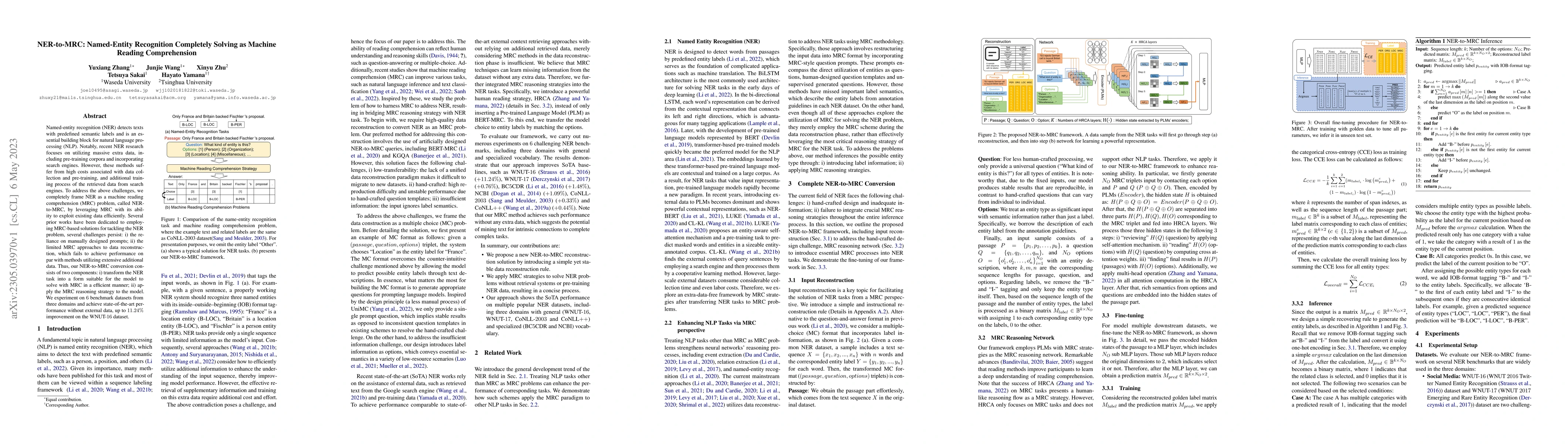 Thumbnail for NER-to-MRC: Named-Entity Recognition Completely Solving as Machine
  Reading Comprehension