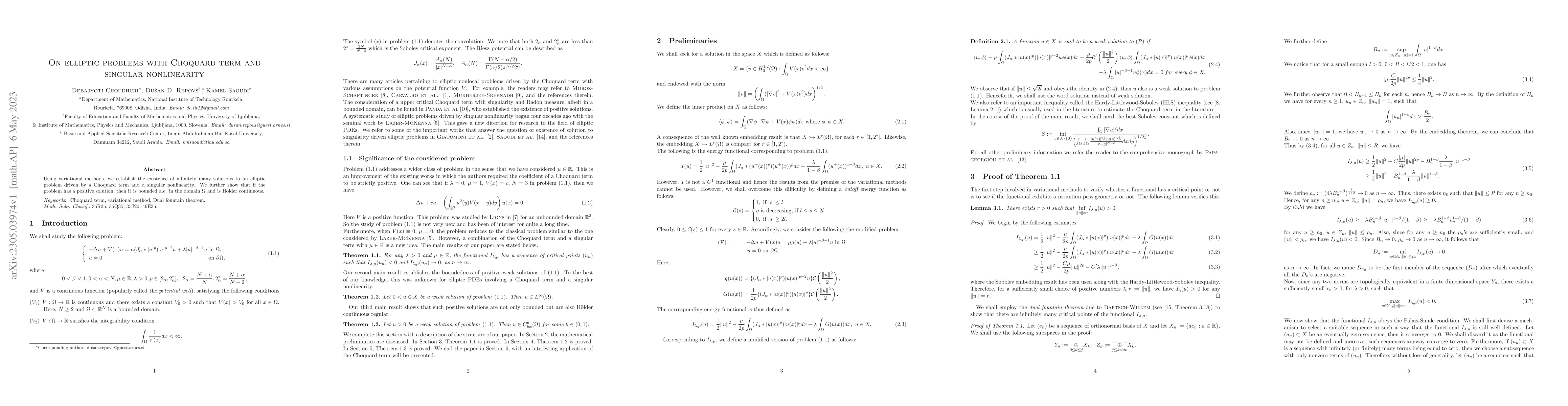 Thumbnail for On elliptic problems with Choquard term and singular nonlinearity