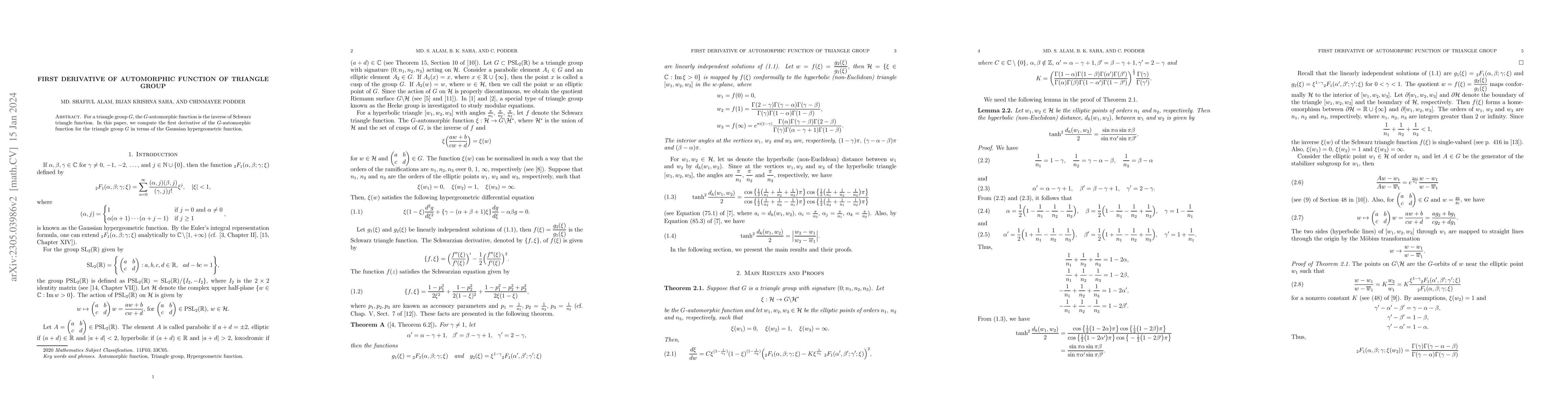 Thumbnail for First Derivative of Automorphic Function of Triangle Groups