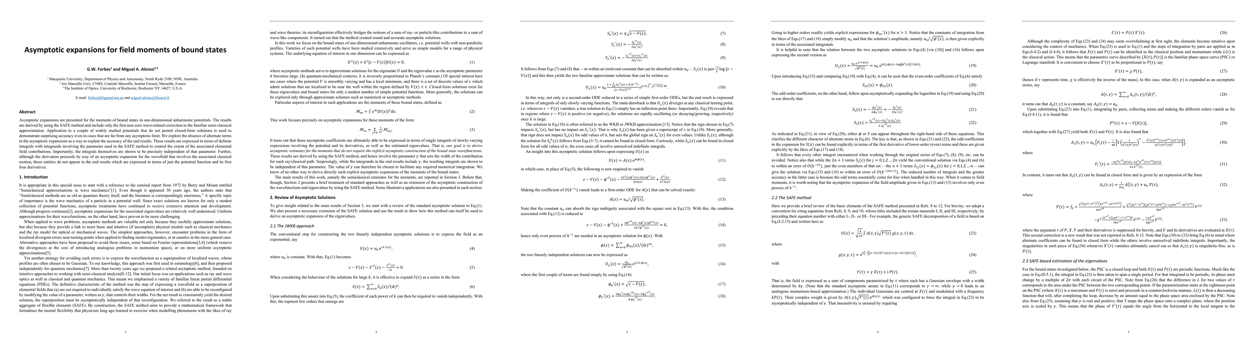 Thumbnail for Asymptotic expansions for field moments of bound states