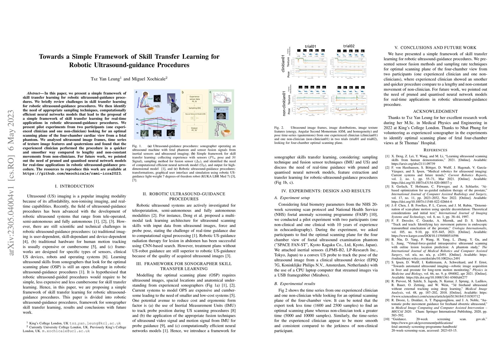 Thumbnail for Towards a Simple Framework of Skill Transfer Learning for Robotic
  Ultrasound-guidance Procedures