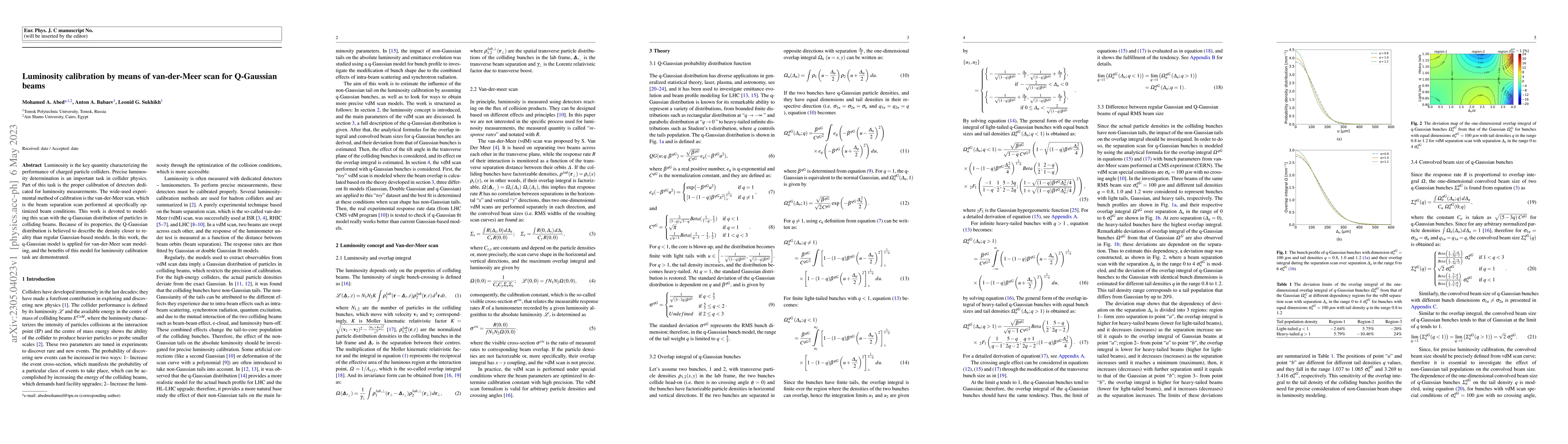 Thumbnail for Luminosity calibration by means of van-der-Meer scan for Q-Gaussian
  beams