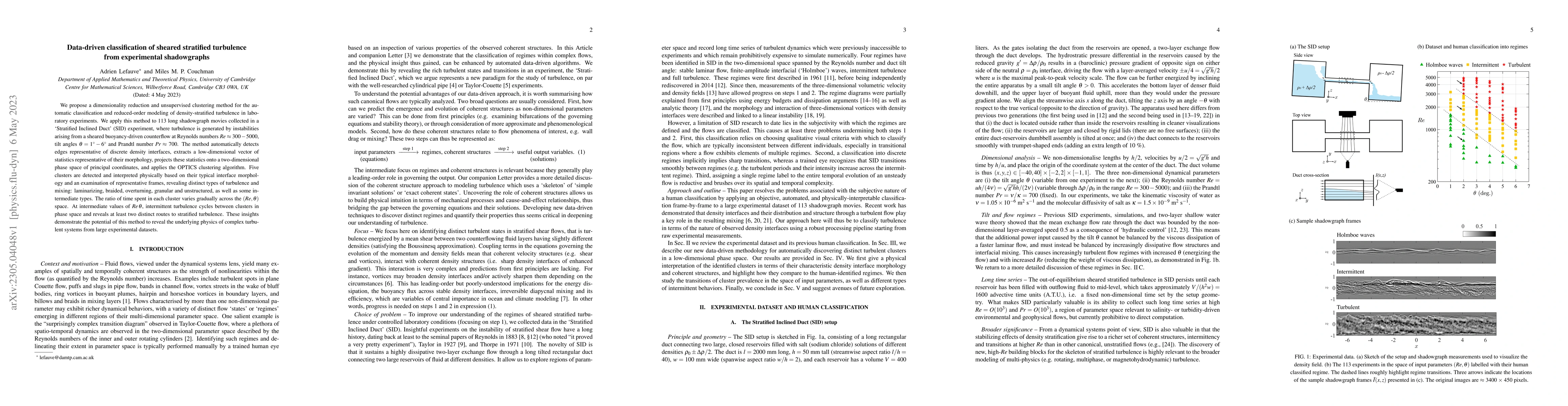 Thumbnail for Data-driven classification of sheared stratified turbulence from
  experimental shadowgraphs
