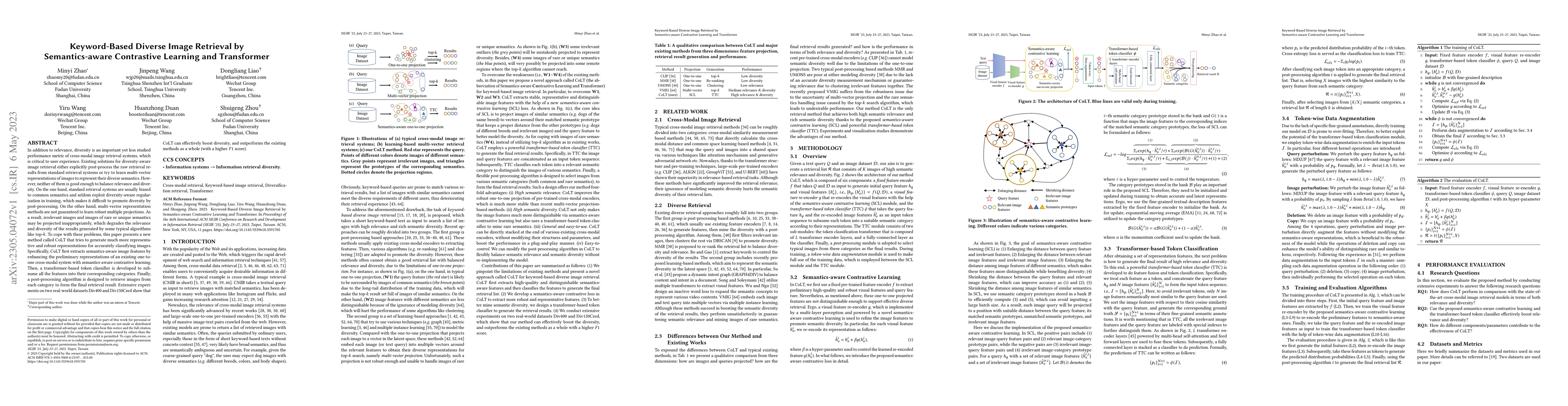 Thumbnail for Keyword-Based Diverse Image Retrieval by Semantics-aware Contrastive
  Learning and Transformer