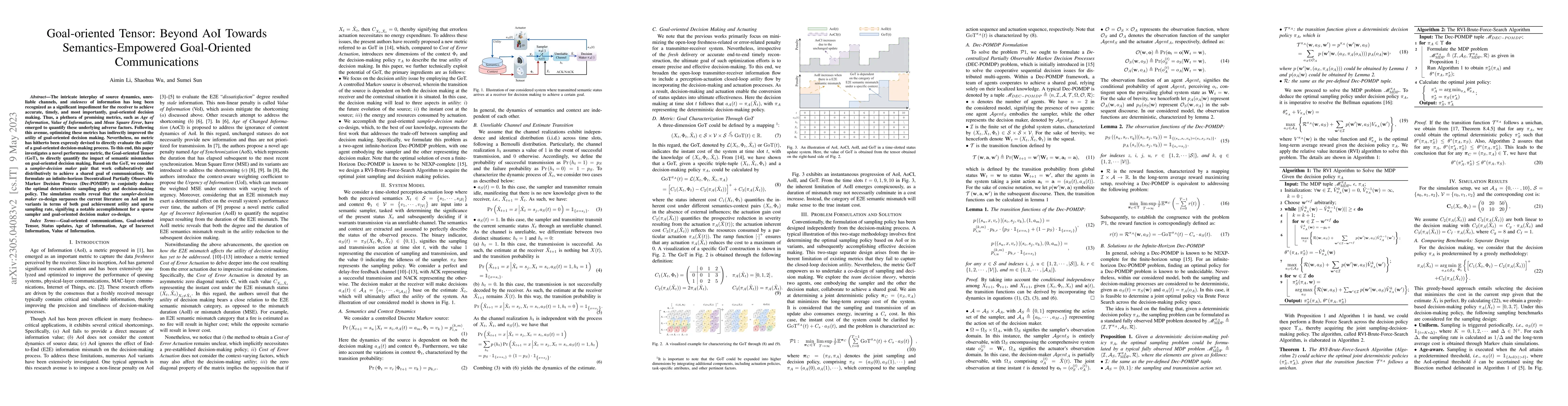 Thumbnail for Goal-oriented Tensor: Beyond AoI Towards Semantics-Empowered
  Goal-oriented Communications