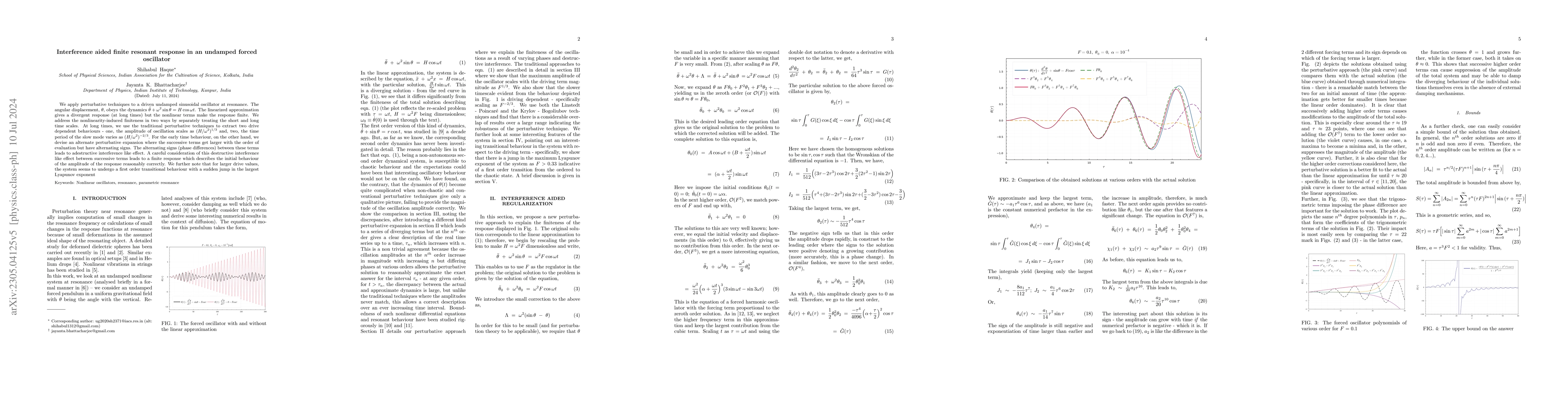 Thumbnail for Interference aided finite resonant response in an undamped forced
  oscillator