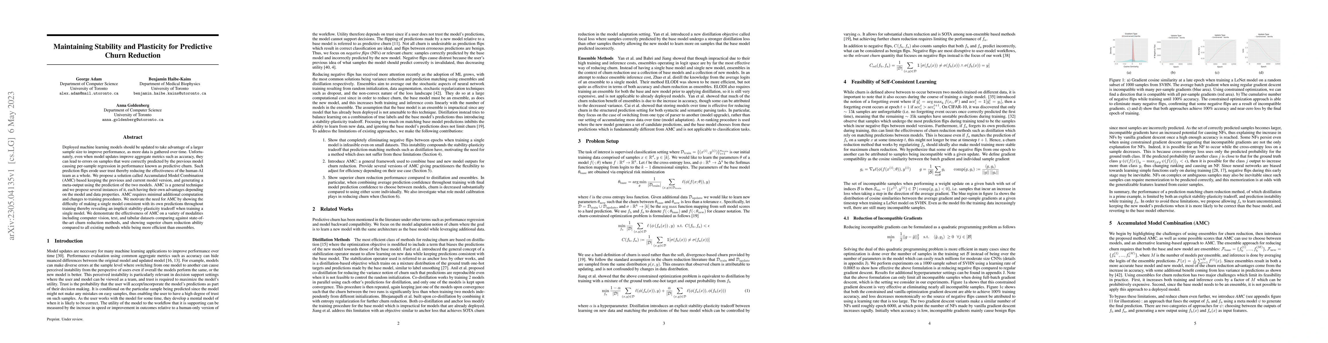 Thumbnail for Maintaining Stability and Plasticity for Predictive Churn Reduction
