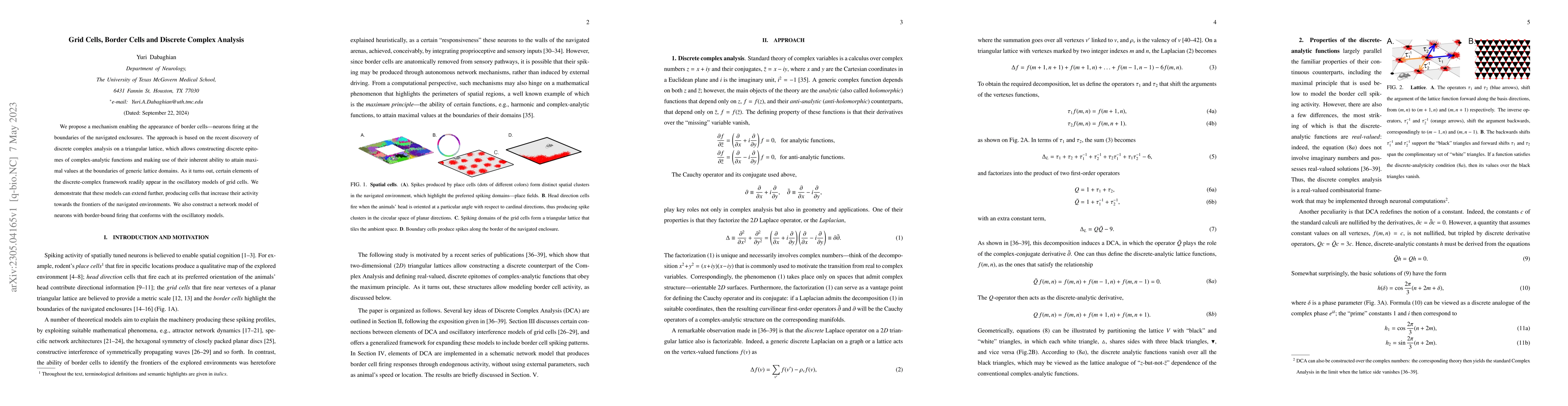 Thumbnail for Grid Cells, Border Cells and Discrete Complex Analysis