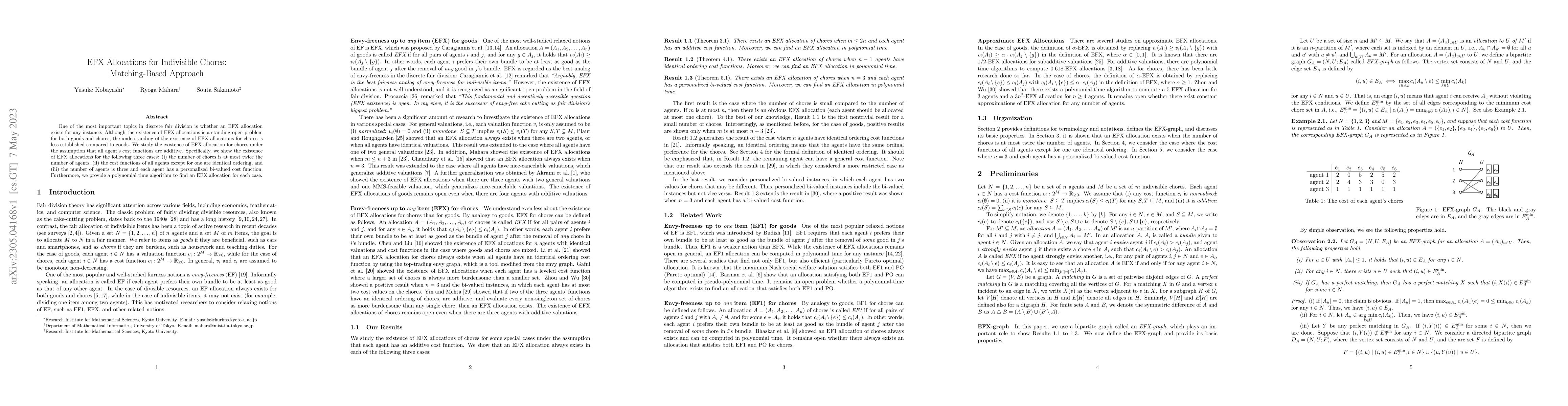 Thumbnail for EFX Allocations for Indivisible Chores: Matching-Based Approach