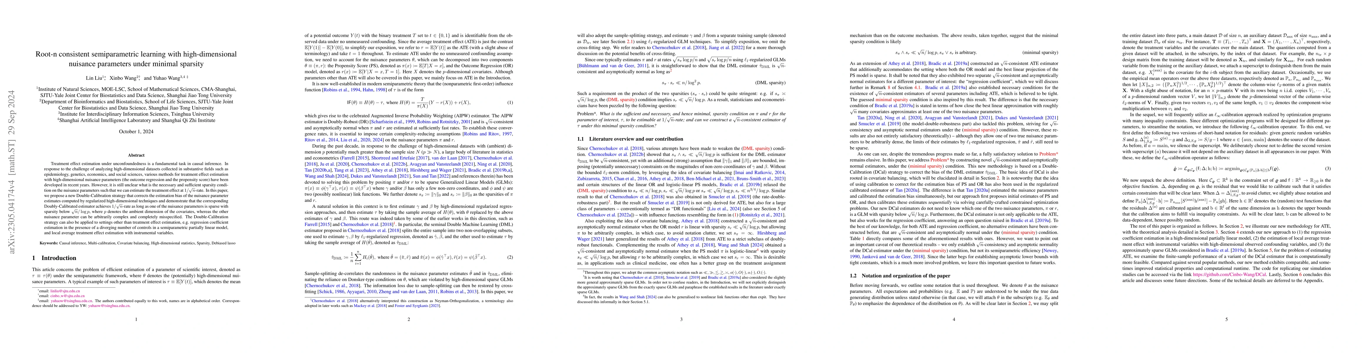 Thumbnail for Root-n consistent semiparametric learning with high-dimensional nuisance
  functions under minimal sparsity