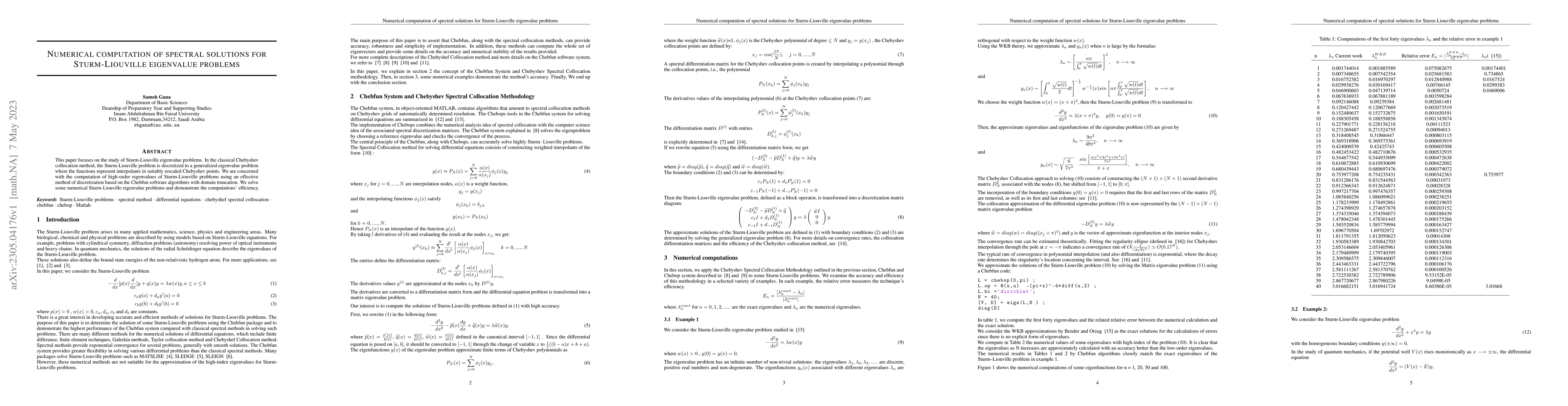 Thumbnail for Numerical computation of spectral solutions for Sturm-Liouville
  eigenvalue problems