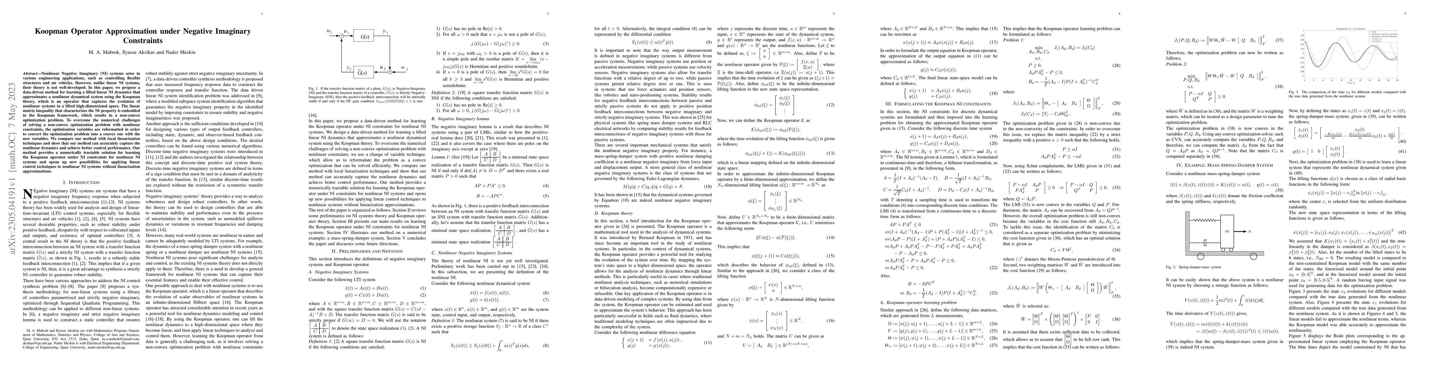 Thumbnail for Koopman Operator Approximation under Negative Imaginary Constraints