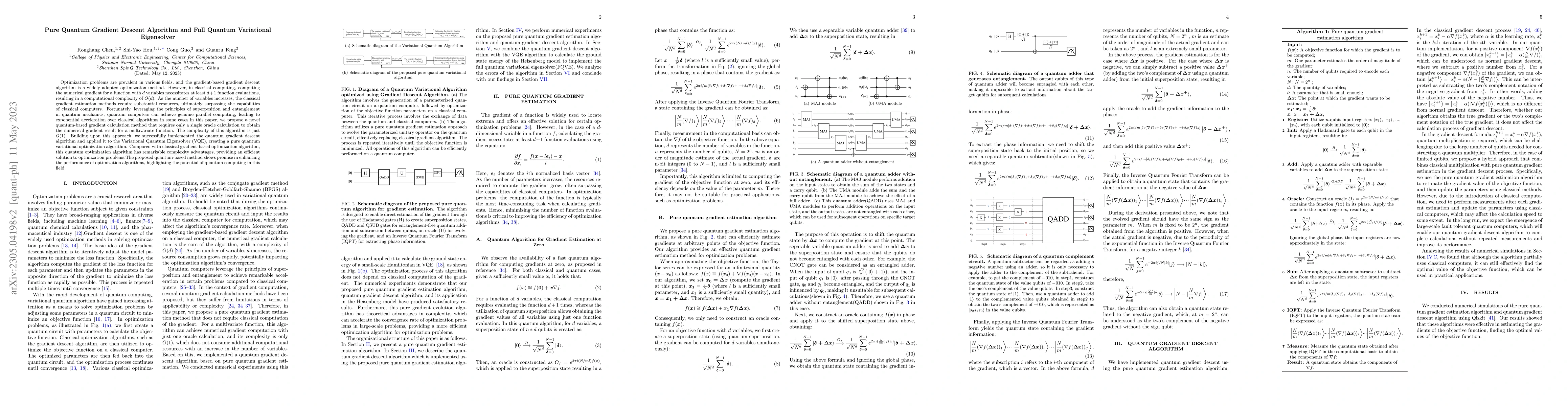 Thumbnail for Pure Quantum Gradient Descent Algorithm and Full Quantum Variational
  Eigensolver