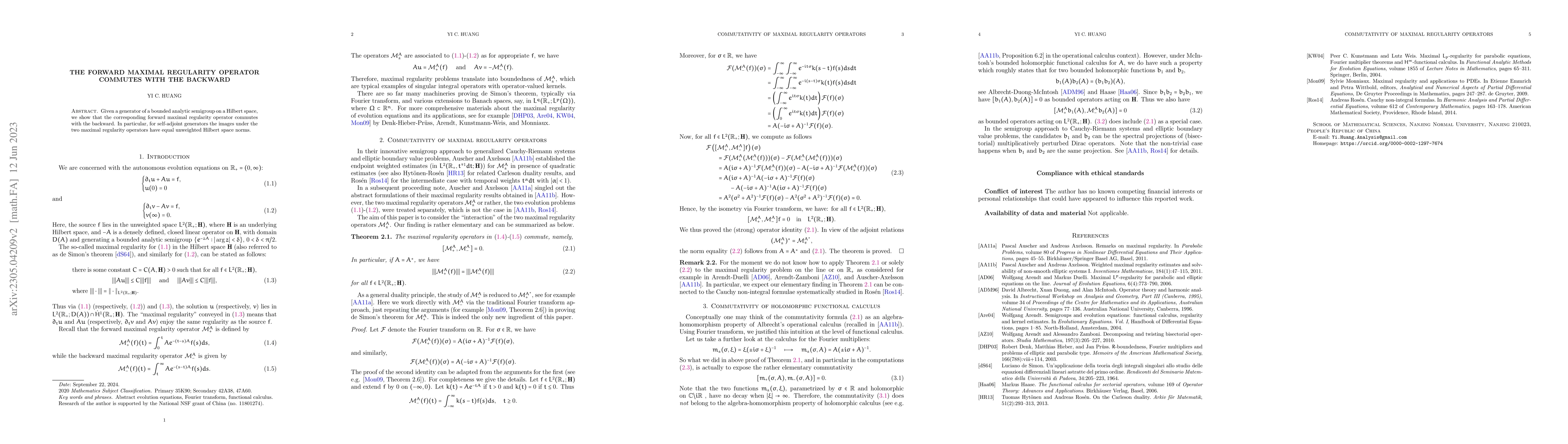 Thumbnail for The forward maximal regularity operator commutes with the backward
