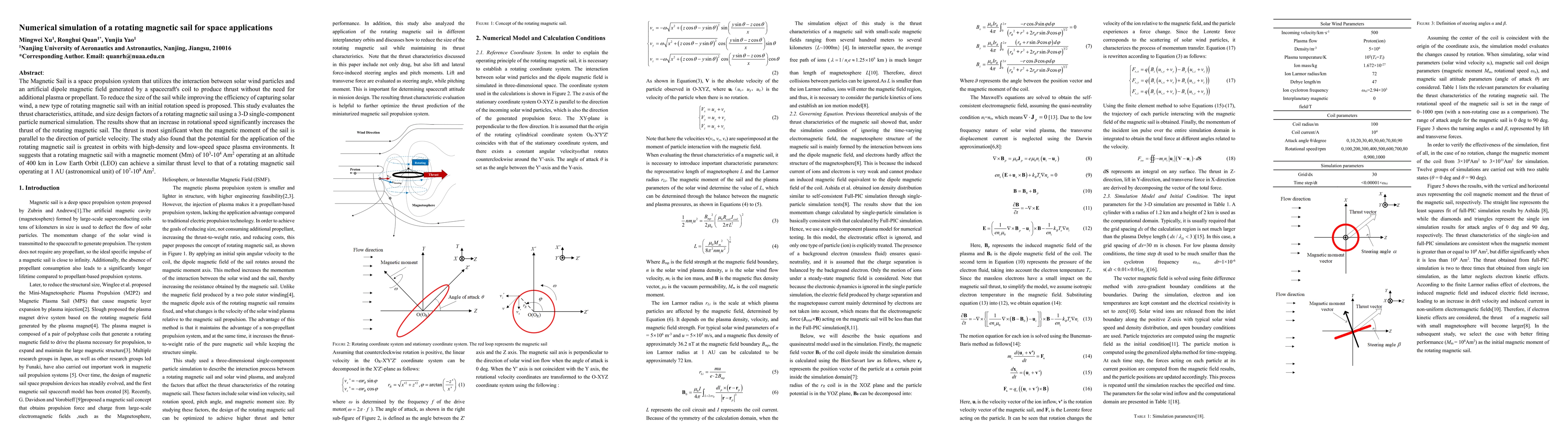 Thumbnail for Numerical simulation of a rotating magnetic sail for space applications