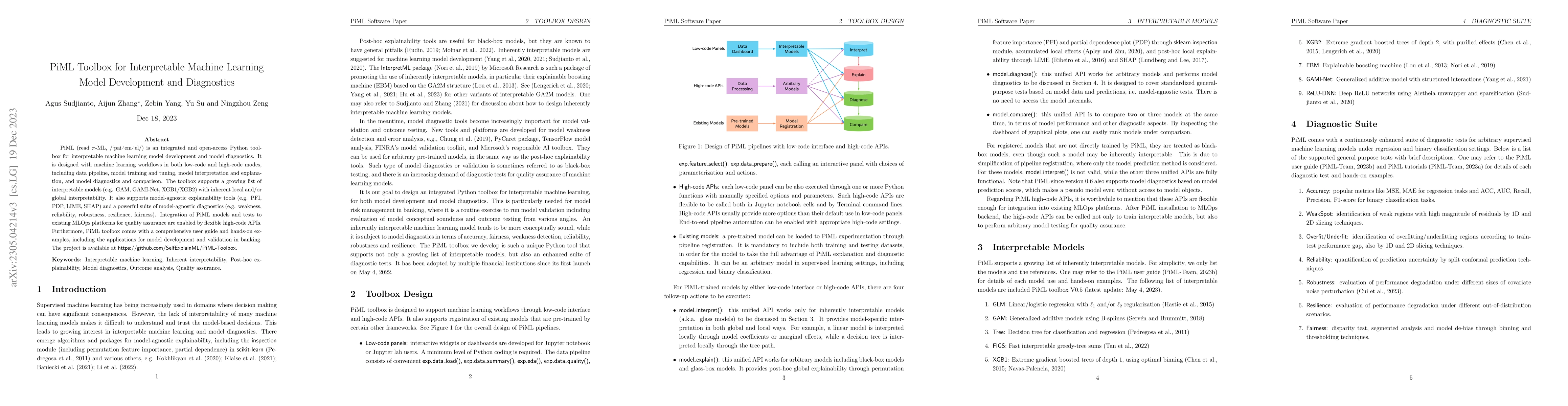 Thumbnail for PiML Toolbox for Interpretable Machine Learning Model Development and
  Diagnostics