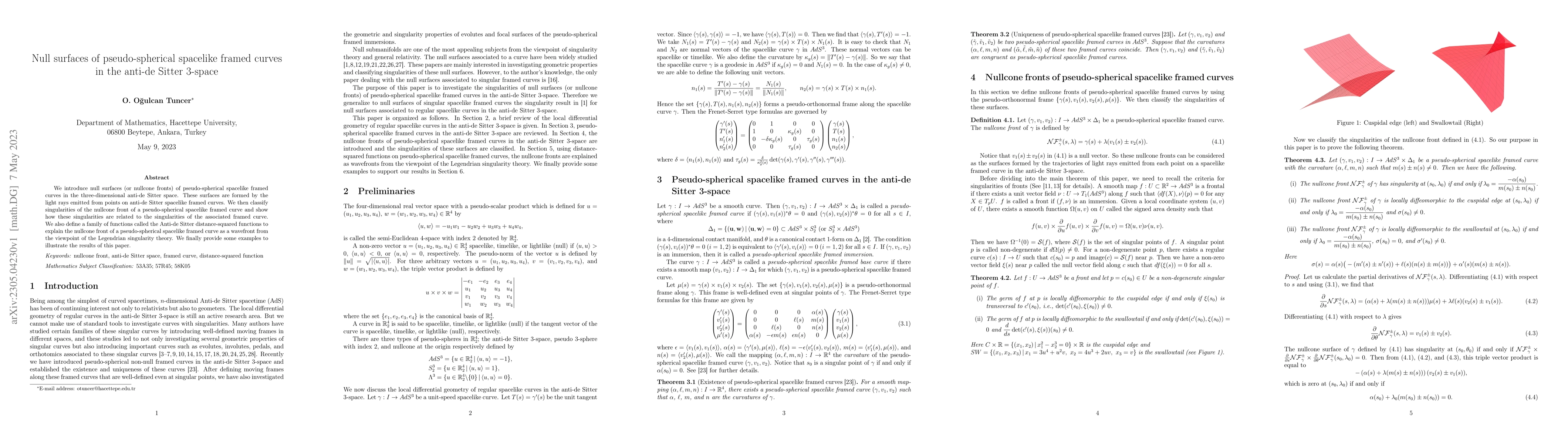 Thumbnail for Null surfaces of pseudo-spherical spacelike framed curves in the anti-de
  Sitter 3-space
