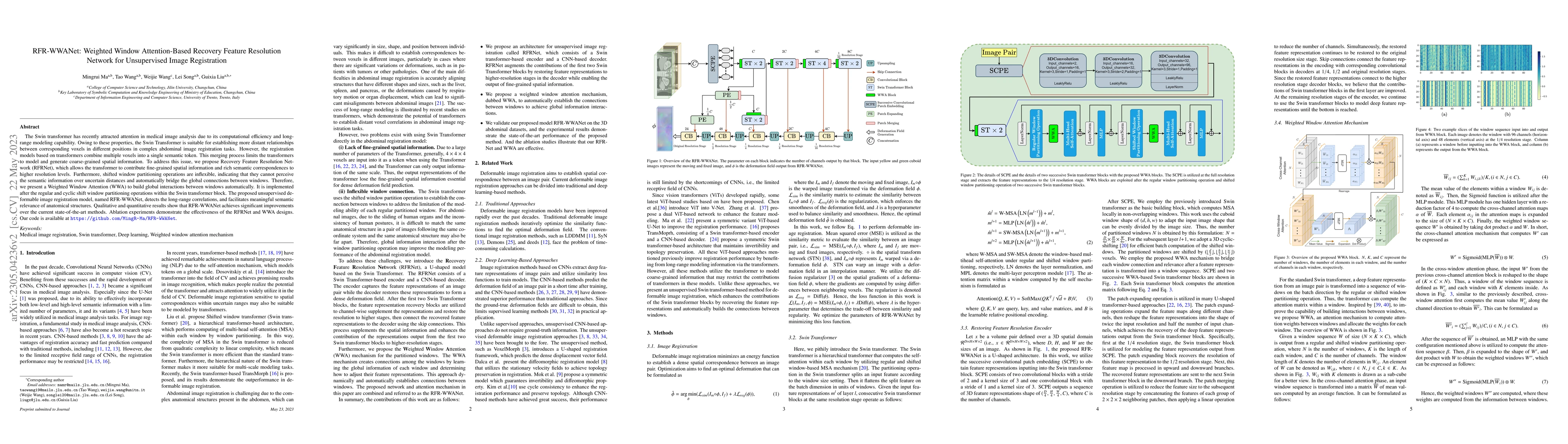 Thumbnail for RFR-WWANet: Weighted Window Attention-Based Recovery Feature Resolution
  Network for Unsupervised Image Registration