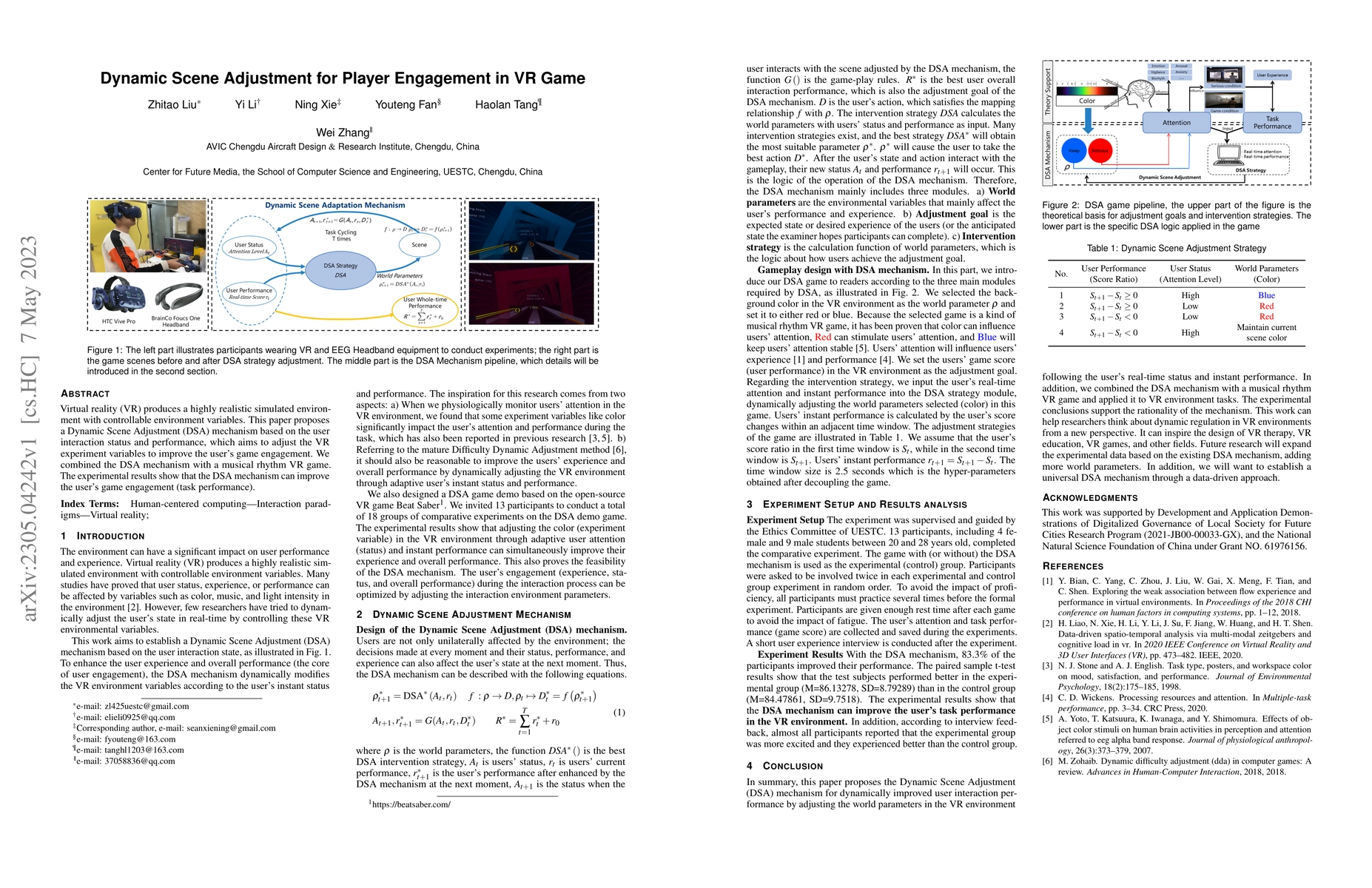 Thumbnail for Dynamic Scene Adjustment for Player Engagement in VR Game