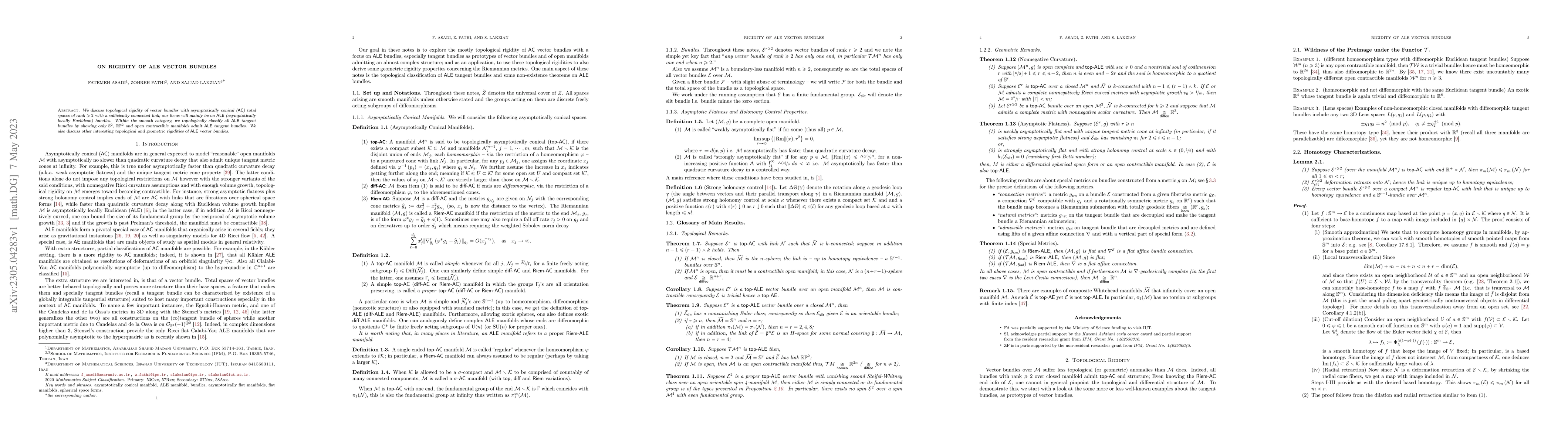 Thumbnail for On Rigidity of ALE vector bundles