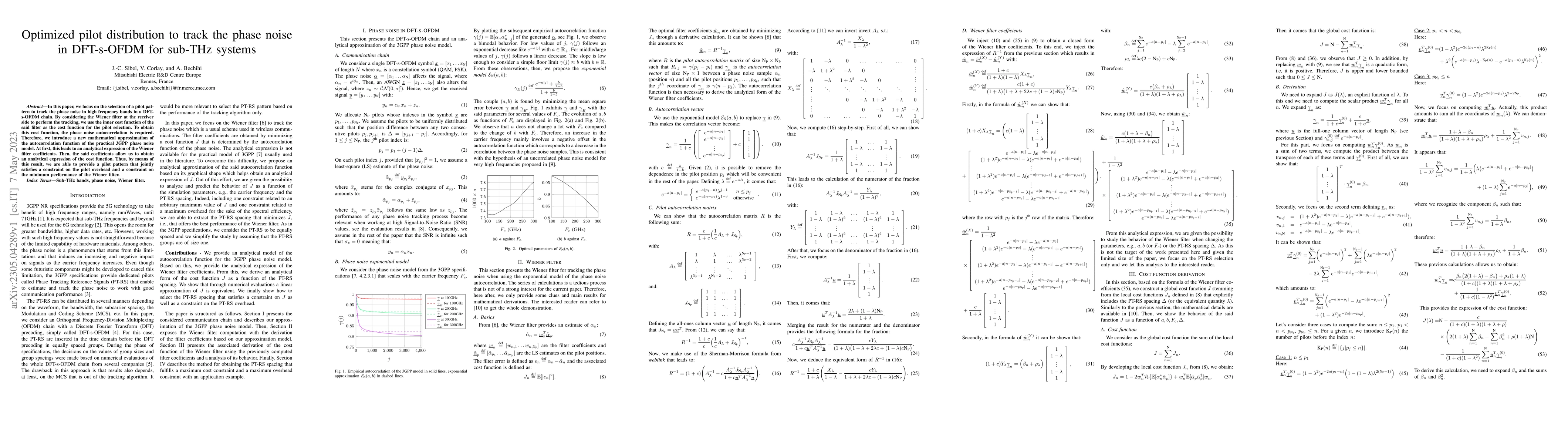 Thumbnail for Optimized pilot distribution to track the phase noise in DFT-s-OFDM for
  sub-THz systems