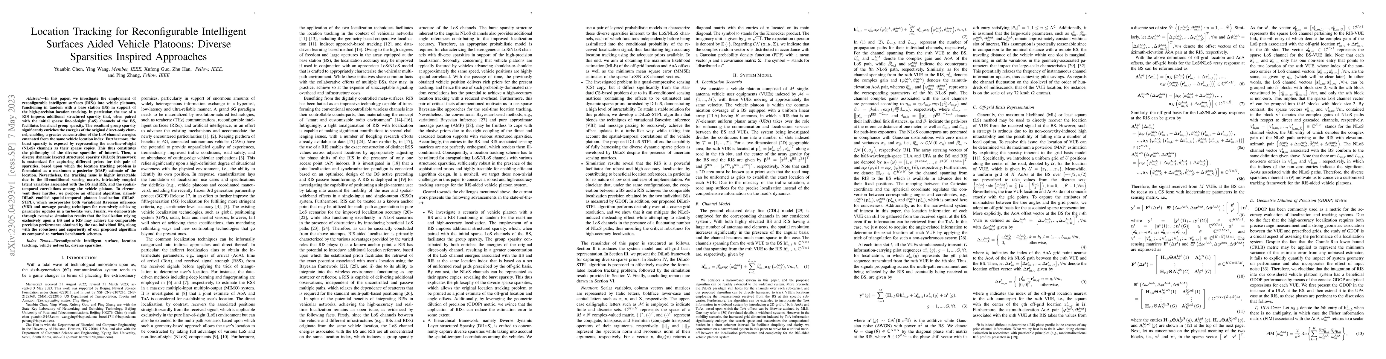 Thumbnail for Location Tracking for Reconfigurable Intelligent Surfaces Aided Vehicle
  Platoons: Diverse Sparsities Inspired Approaches