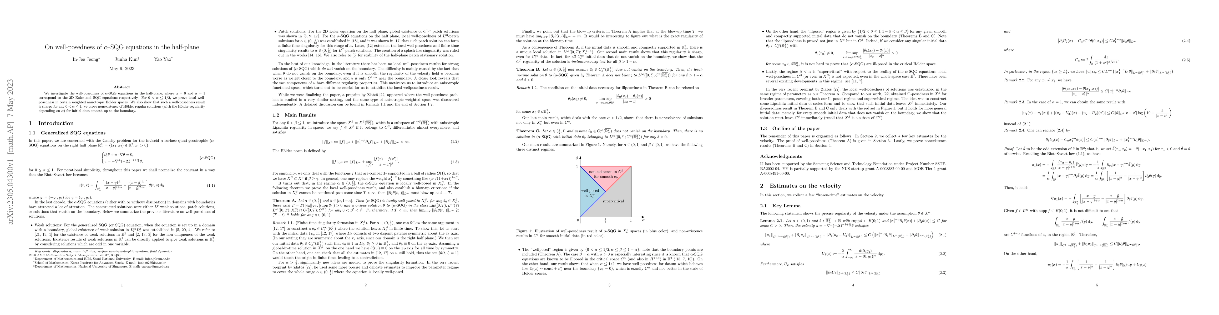 Thumbnail for On well-posedness of $\alpha$-SQG equations in the half-plane