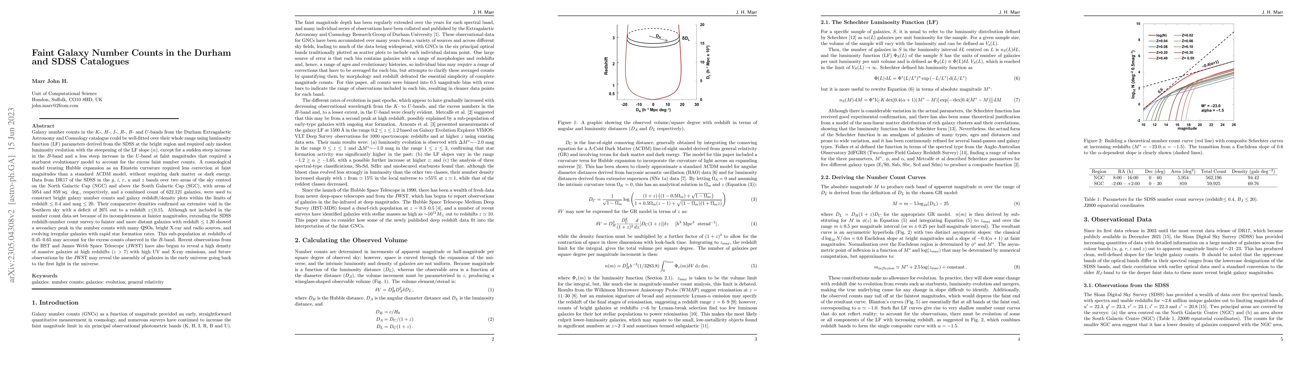 Thumbnail for Faint Galaxy Number Counts in the Durhamand SDSS Catalogues