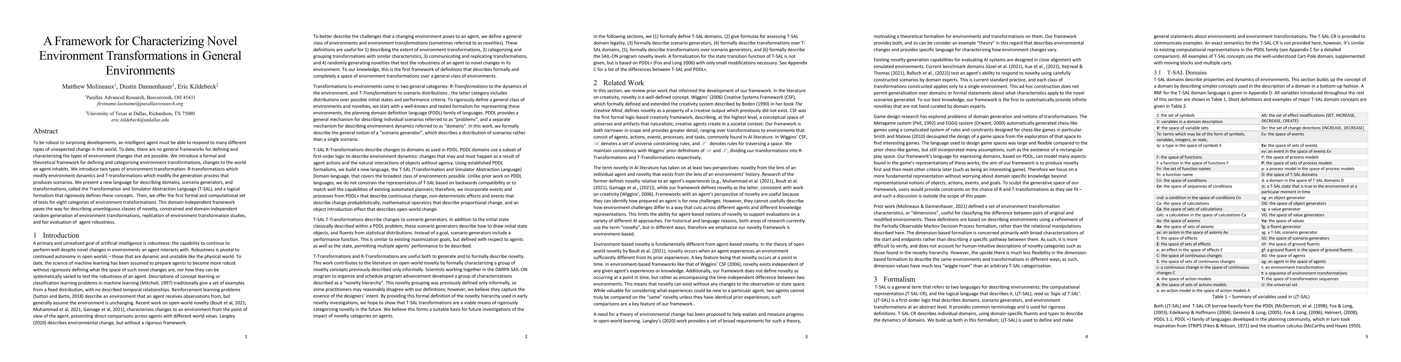 Thumbnail for A Framework for Characterizing Novel Environment Transformations in
  General Environments