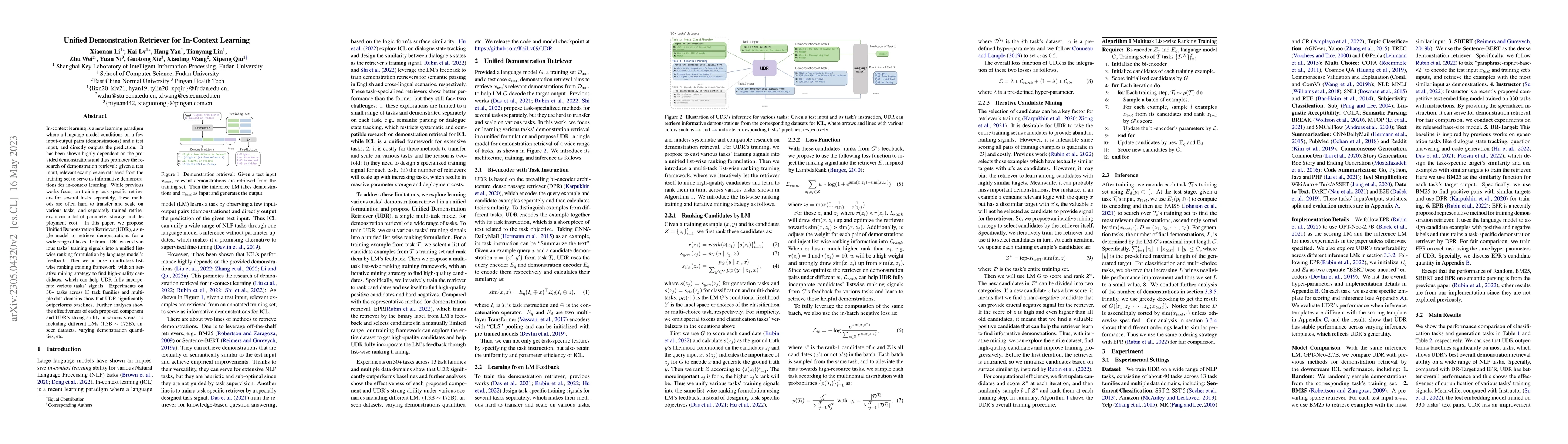 Thumbnail for Unified Demonstration Retriever for In-Context Learning