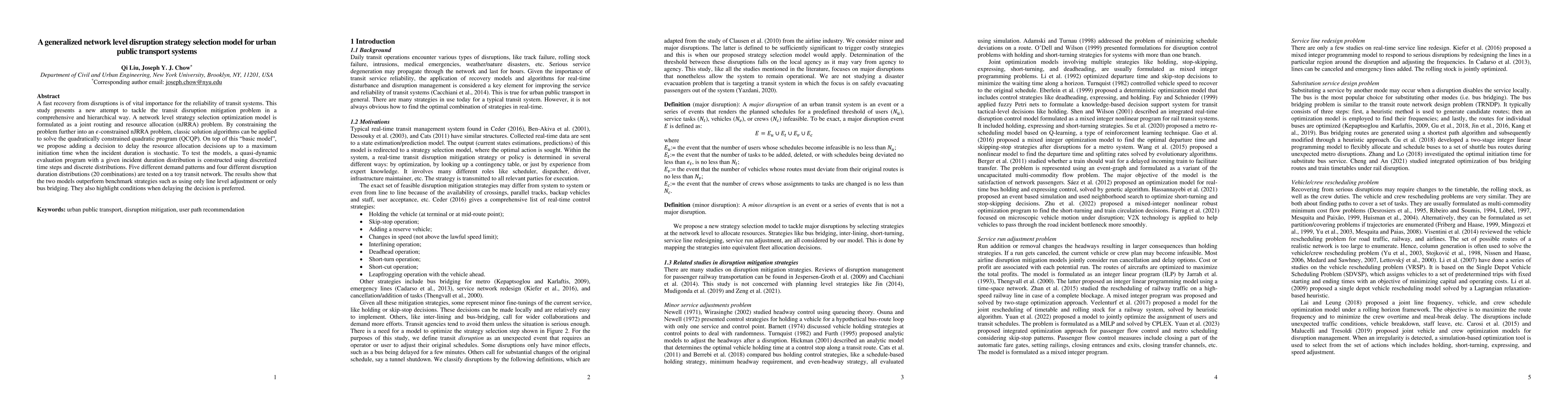 Thumbnail for A generalized network level disruption strategy selection model for
  urban public transport systems