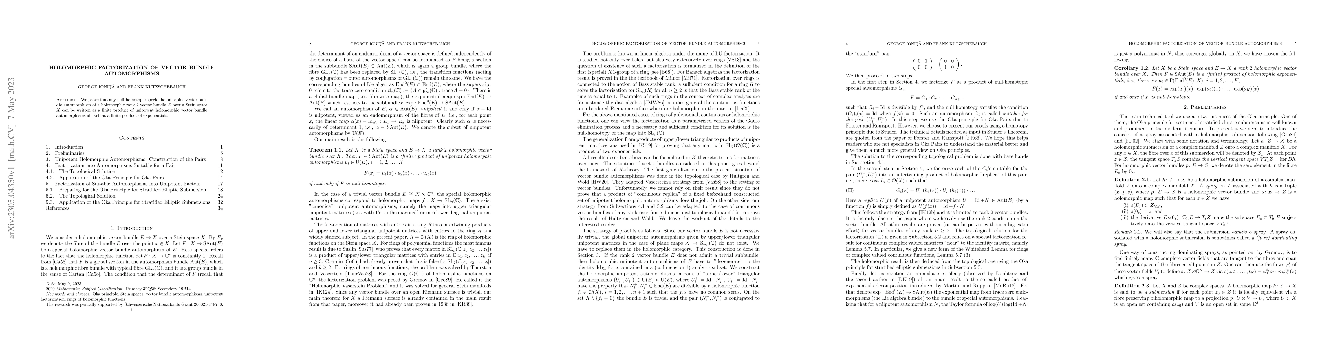 Thumbnail for Holomorphic Factorization of Vector Bundle Automorphisms