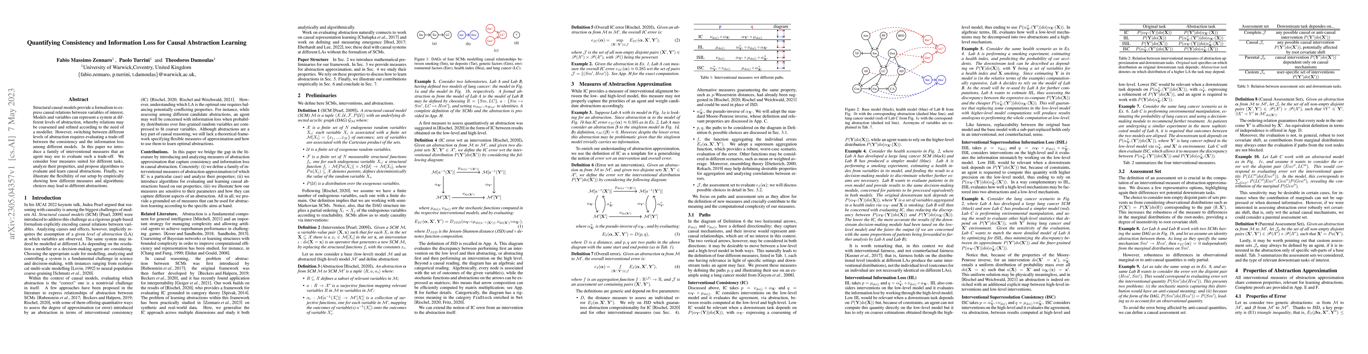 Thumbnail for Quantifying Consistency and Information Loss for Causal Abstraction
  Learning