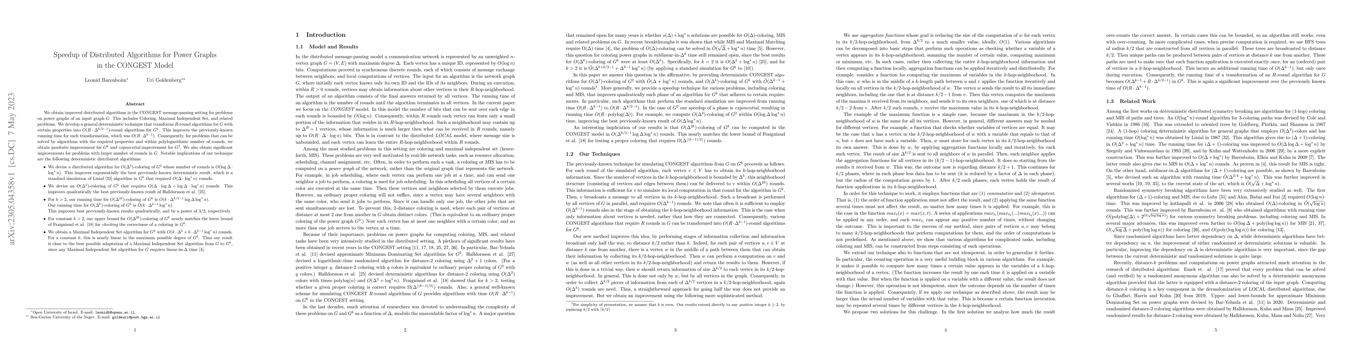 Thumbnail for Speedup of Distributed Algorithms for Power Graphs in the CONGEST Model