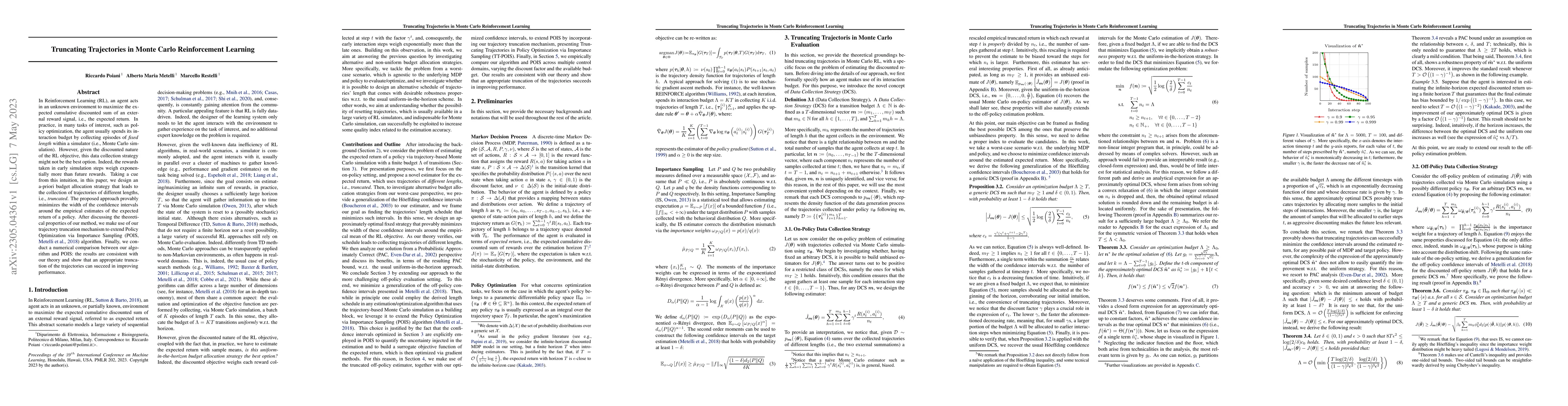 Thumbnail for Truncating Trajectories in Monte Carlo Reinforcement Learning