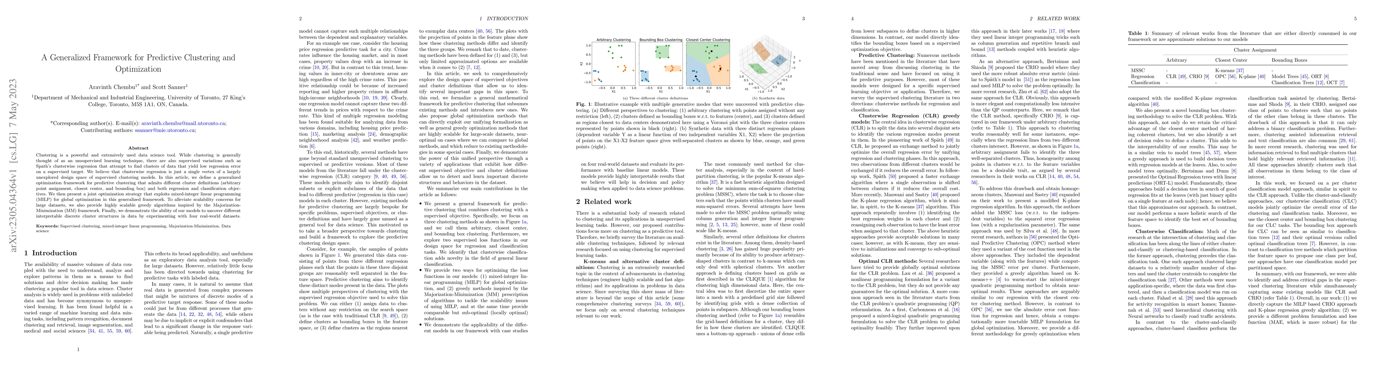 Thumbnail for A Generalized Framework for Predictive Clustering and Optimization