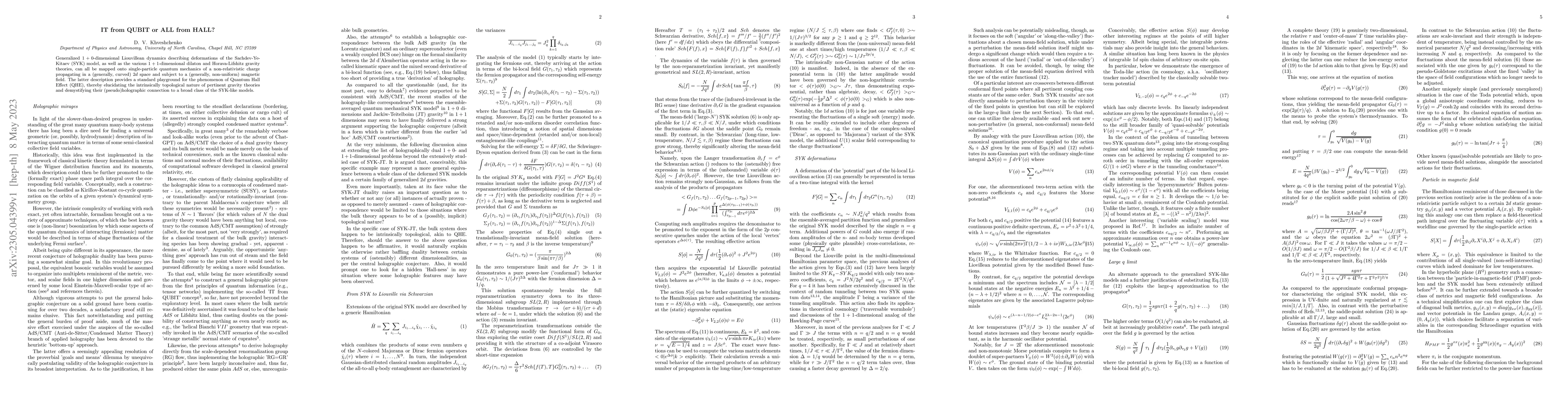 Thumbnail for IT from QUBIT or ALL from HALL?