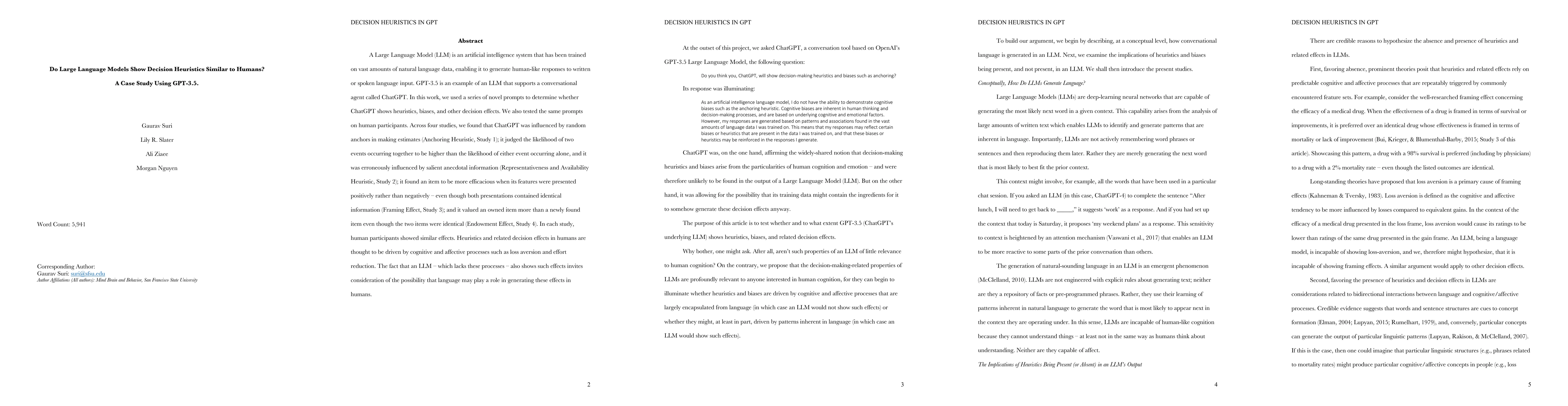 Thumbnail for Do Large Language Models Show Decision Heuristics Similar to Humans? A
  Case Study Using GPT-3.5