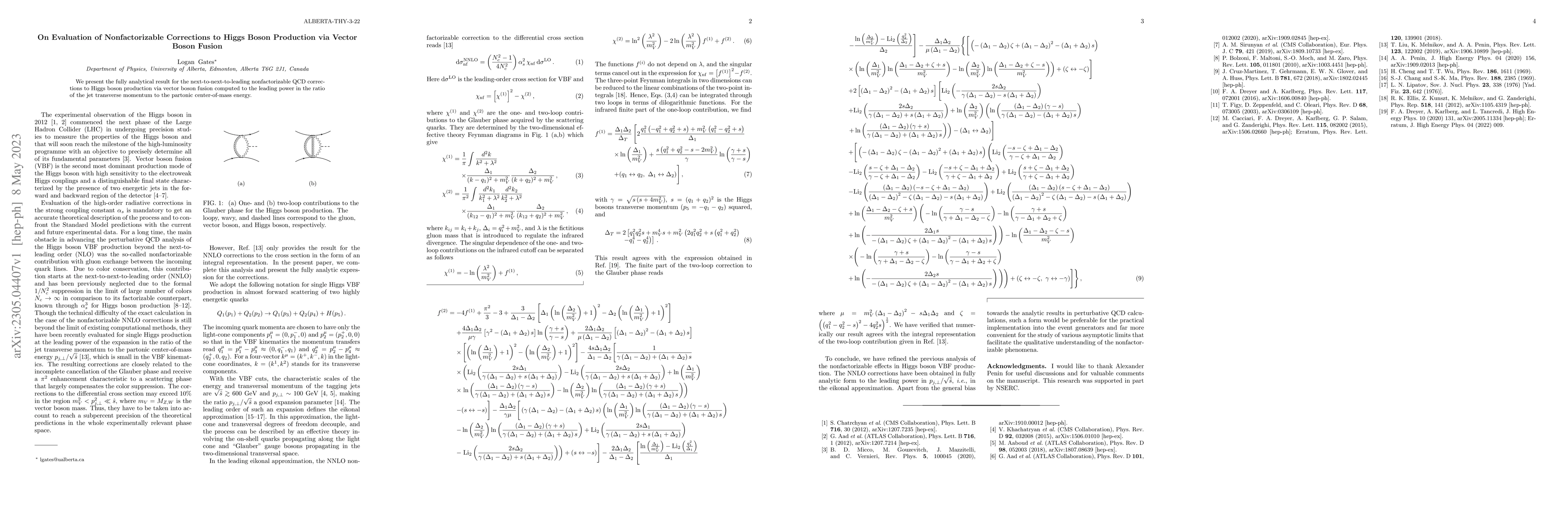 Thumbnail for On Evaluation of Nonfactorizable Corrections to Higgs Boson Production
  via Vector Boson Fusion