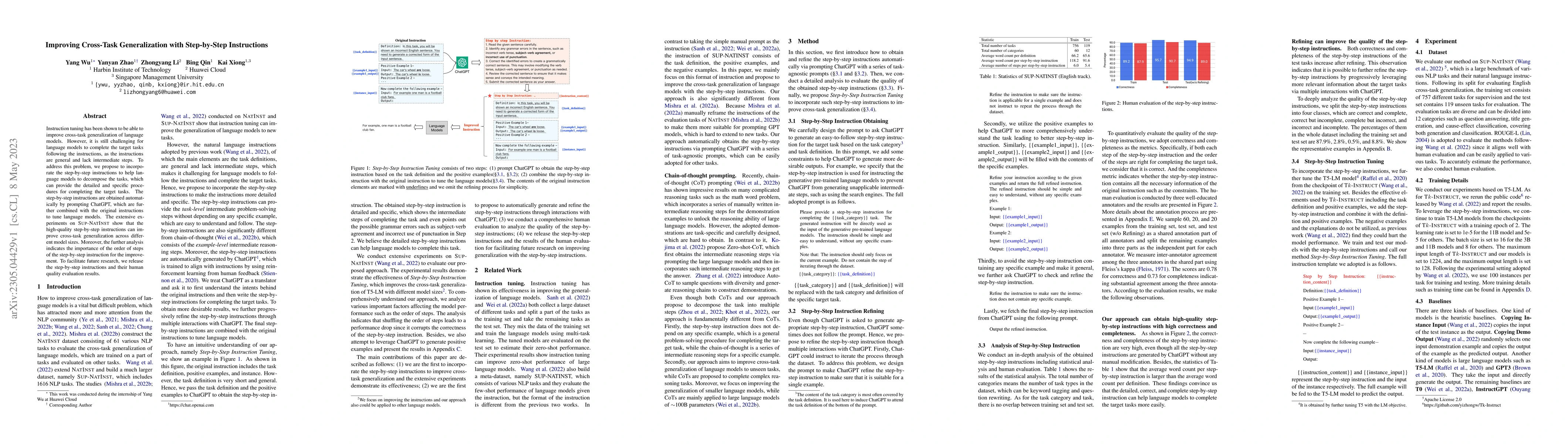 Thumbnail for Improving Cross-Task Generalization with Step-by-Step Instructions
